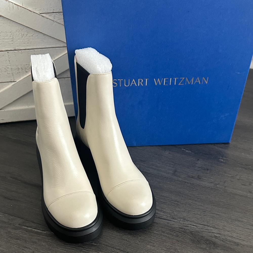 Stuart Weitzman Women's White Ankle Boots